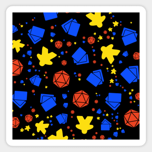 D20 Dice Meeple and Cards Nerdy Analog Gaming Sticker